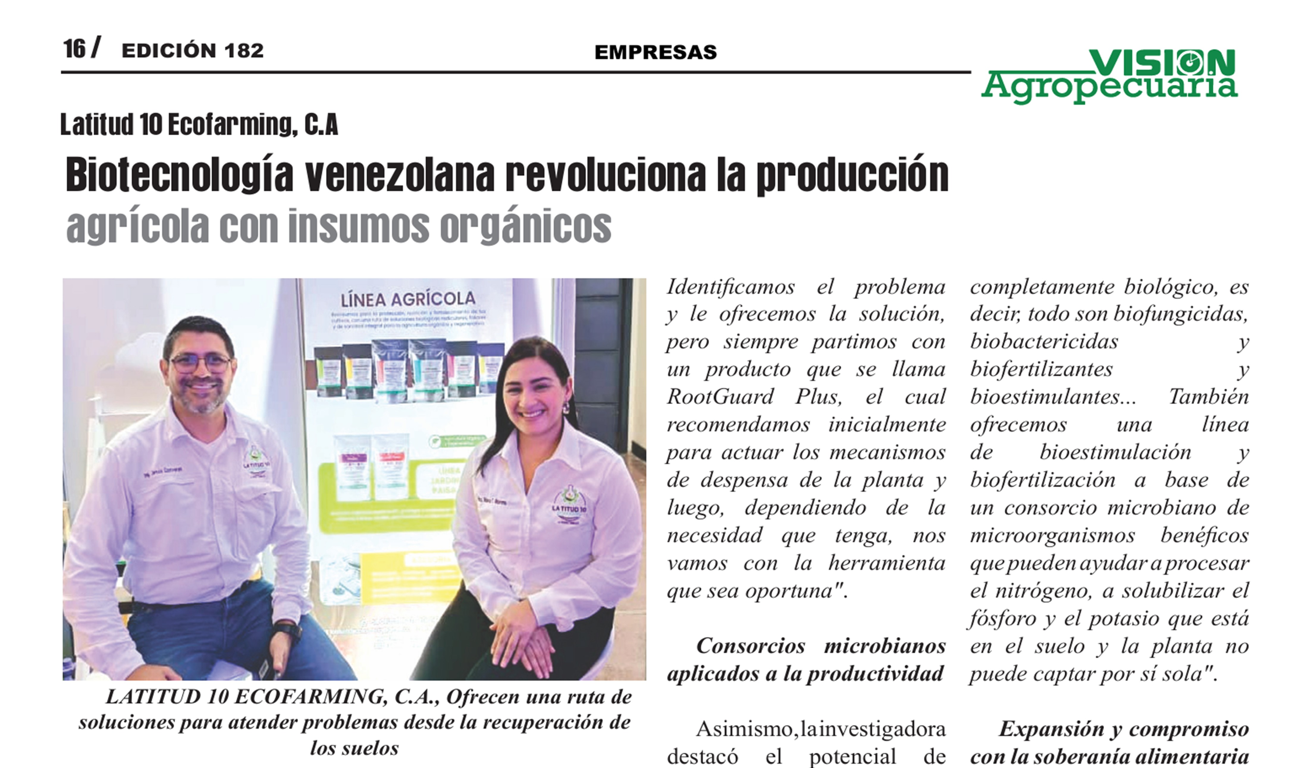Biotecnología venezolana revoluciona la producción agrícola con insumos orgánicos
